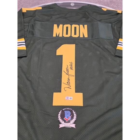 Warren Moon Autographed/Signed Jersey Beckett Edmonton Eskimos Oilers HOF